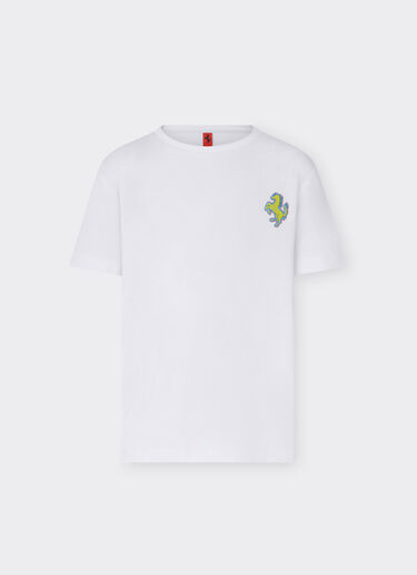 Ferrari T-shirt avec écusson Cheval cabré Blanc optique 48528fK