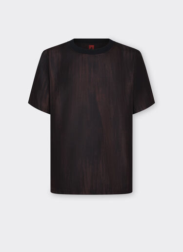 Ferrari T-shirt en soie avec imprimé brossé Dark Brown 21159f