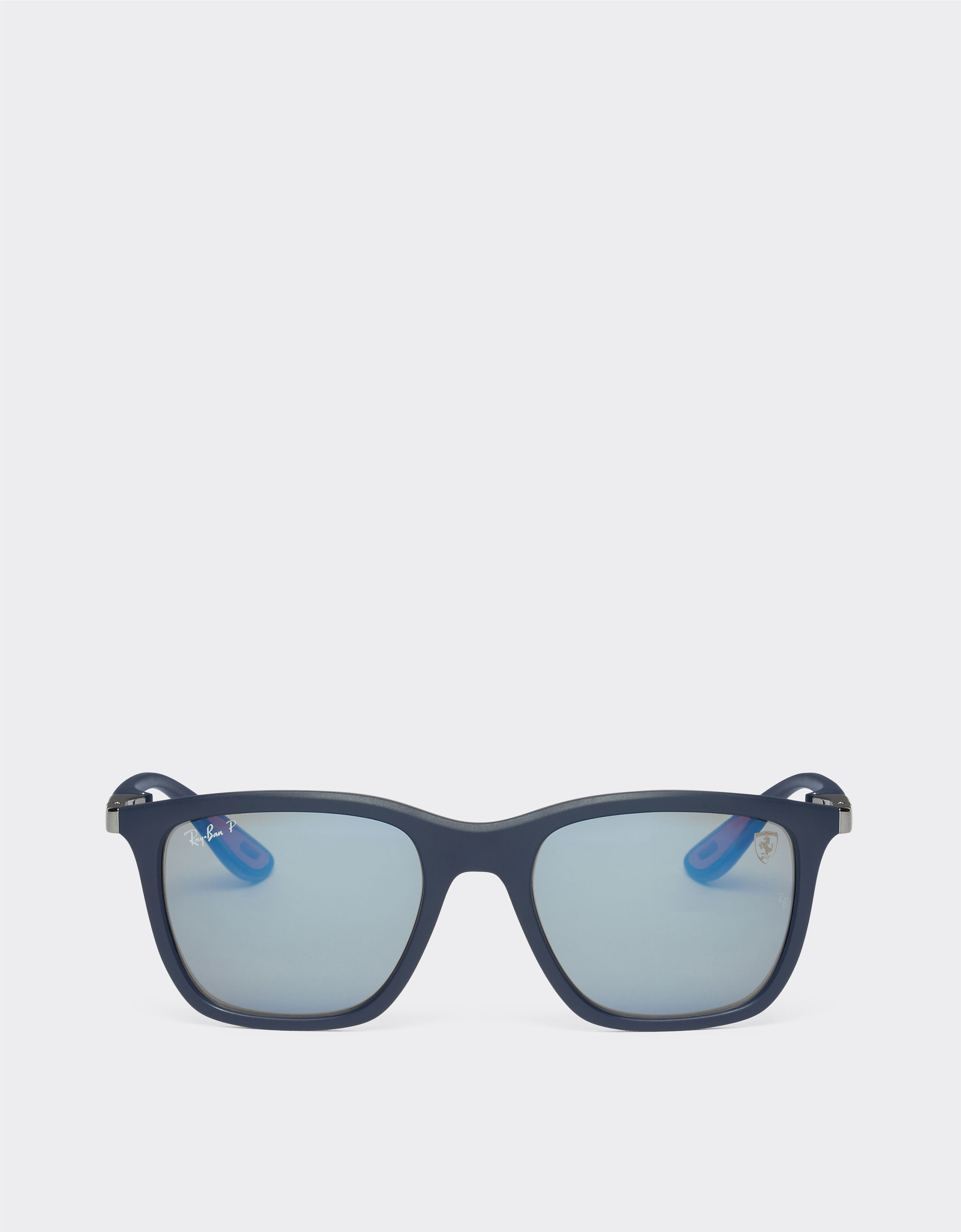 Ferrari Ray-Ban for Scuderia Ferrari 0RB4433M matt blue sunglasses with polarised mirror blue lenses Rosso Corsa F1133f