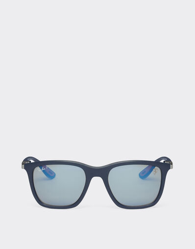 Ferrari Ray-Ban for Scuderia Ferrari 0RB4433M matt blue sunglasses with polarised mirror blue lenses Hide 20617f