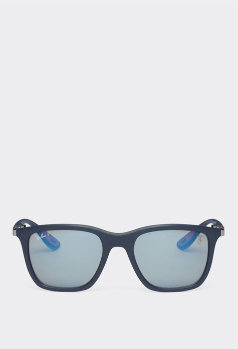 Ferrari Ray-Ban for Scuderia Ferrari 0RB4433M matt blue sunglasses with polarised mirror blue lenses Black F1199f