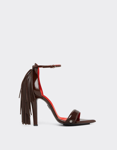 Ferrari Leather sandals with fringing Tabacco 22129f