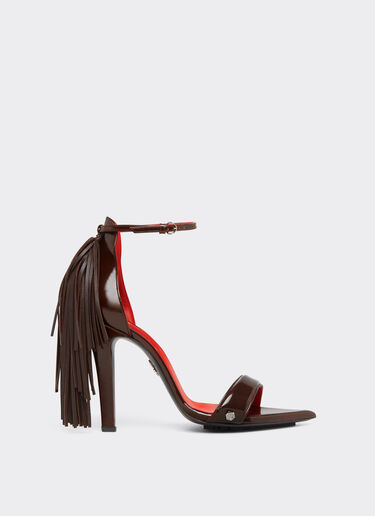 Ferrari Leather sandals with fringing Tabacco 22129f