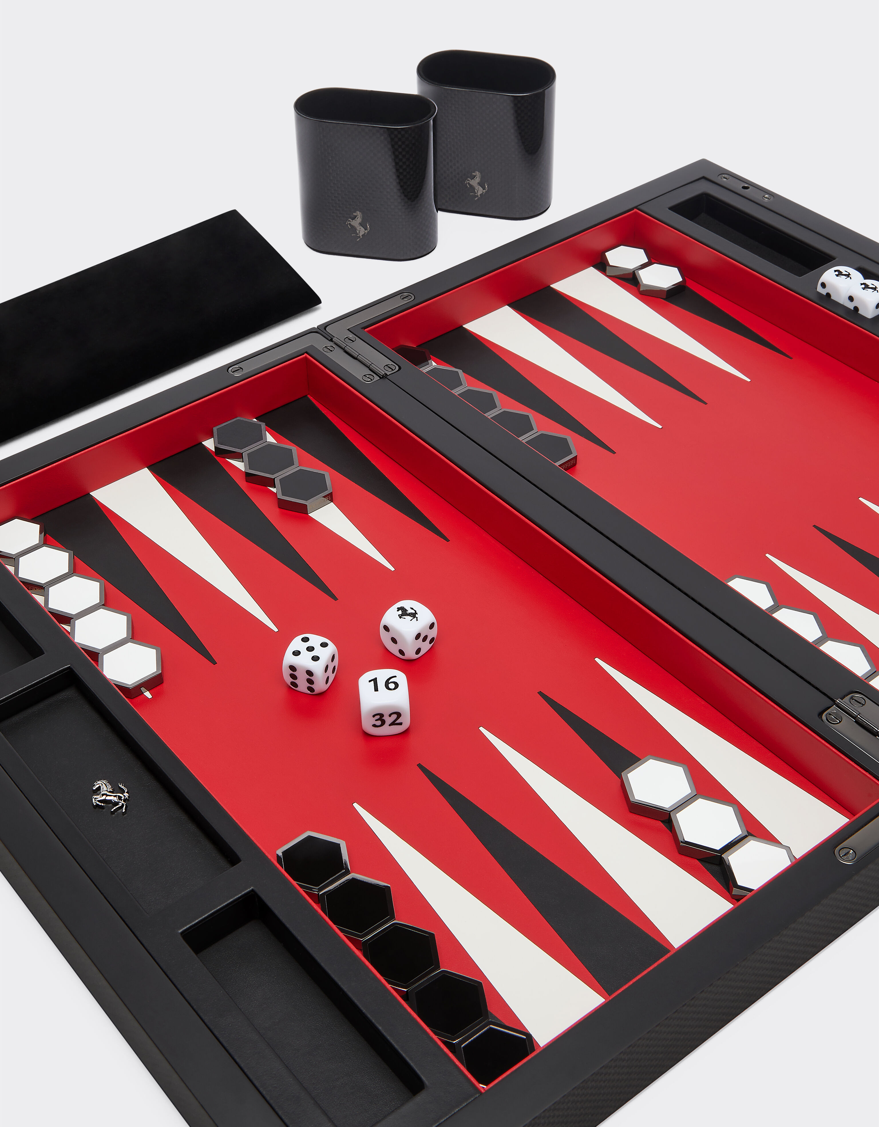 Ferrari Backgammon board in wood and carbon fibre Black 48586f