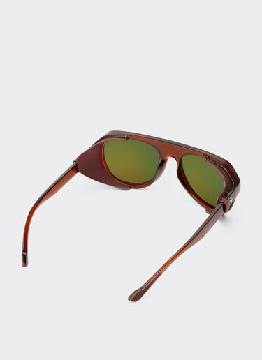 Ferrari Ferrari brown sunglasses with leather details and polarised mirror lenses Brown F1254f
