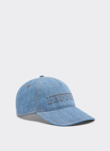 Ferrari Baseball cap in denim with Ferrari logo Light Denim 21934f