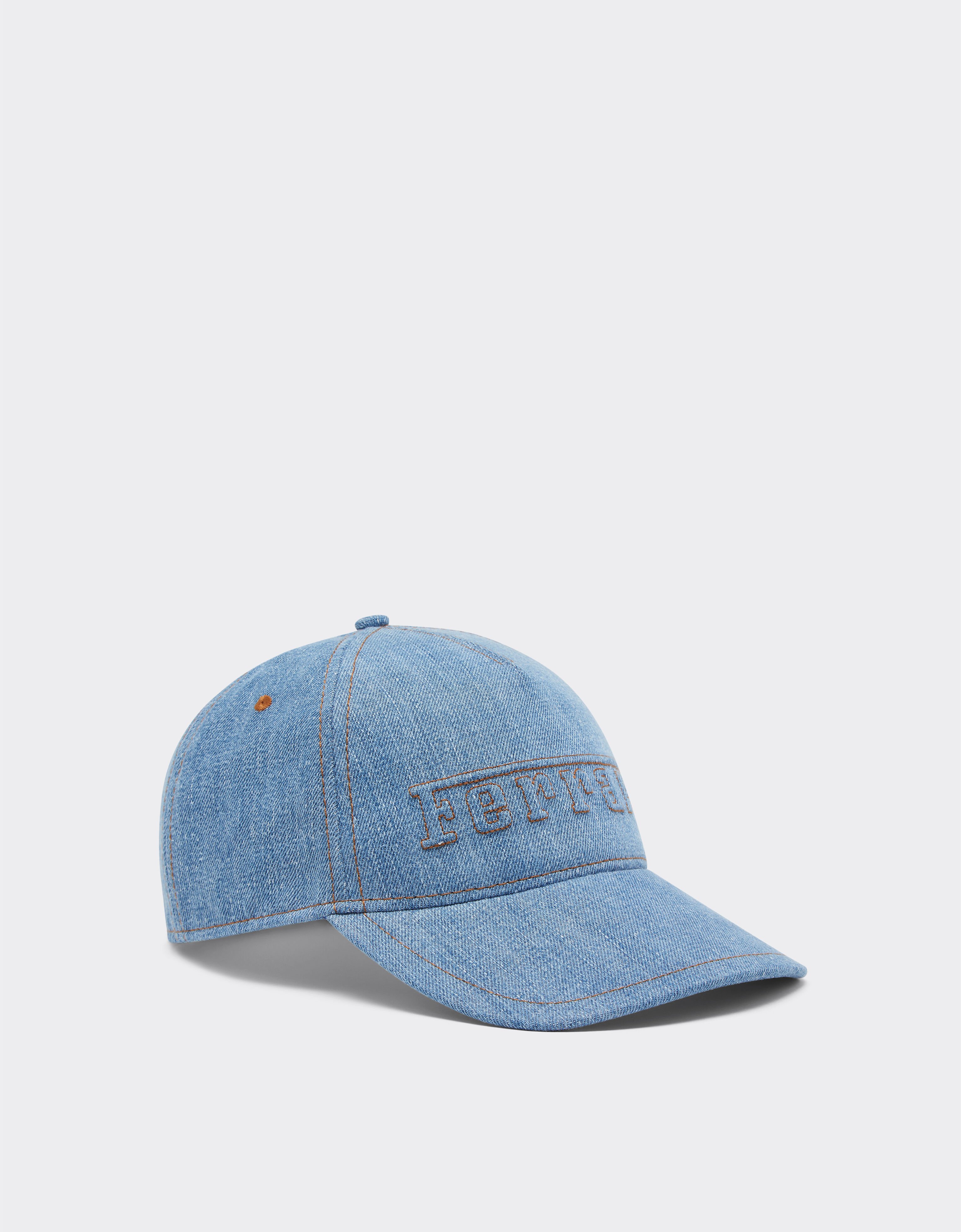 Ferrari Baseball cap in denim with Ferrari logo Light Denim 21934f