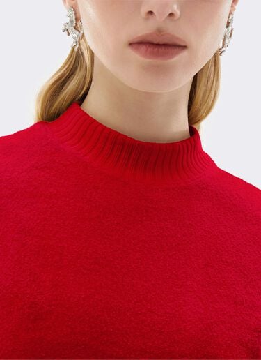 Top de bouclé en mezcla de algodón Ferrari Top de bouclé en mezcla de algodón Rosso Magma CJWTH0020JCO0054f