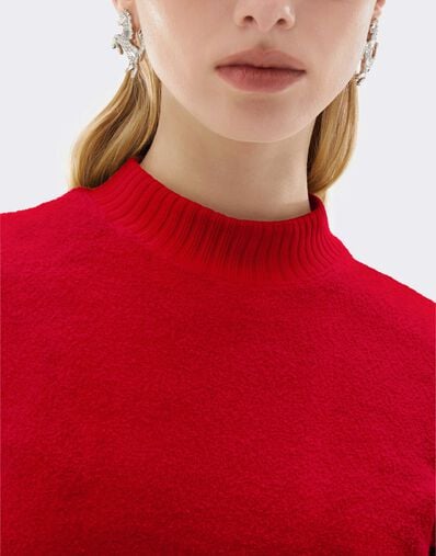 Cotton-Blend Bouclé Top Ferrari Cotton-Blend Bouclé Top Rosso Magma CJWTH0020JCO0054f