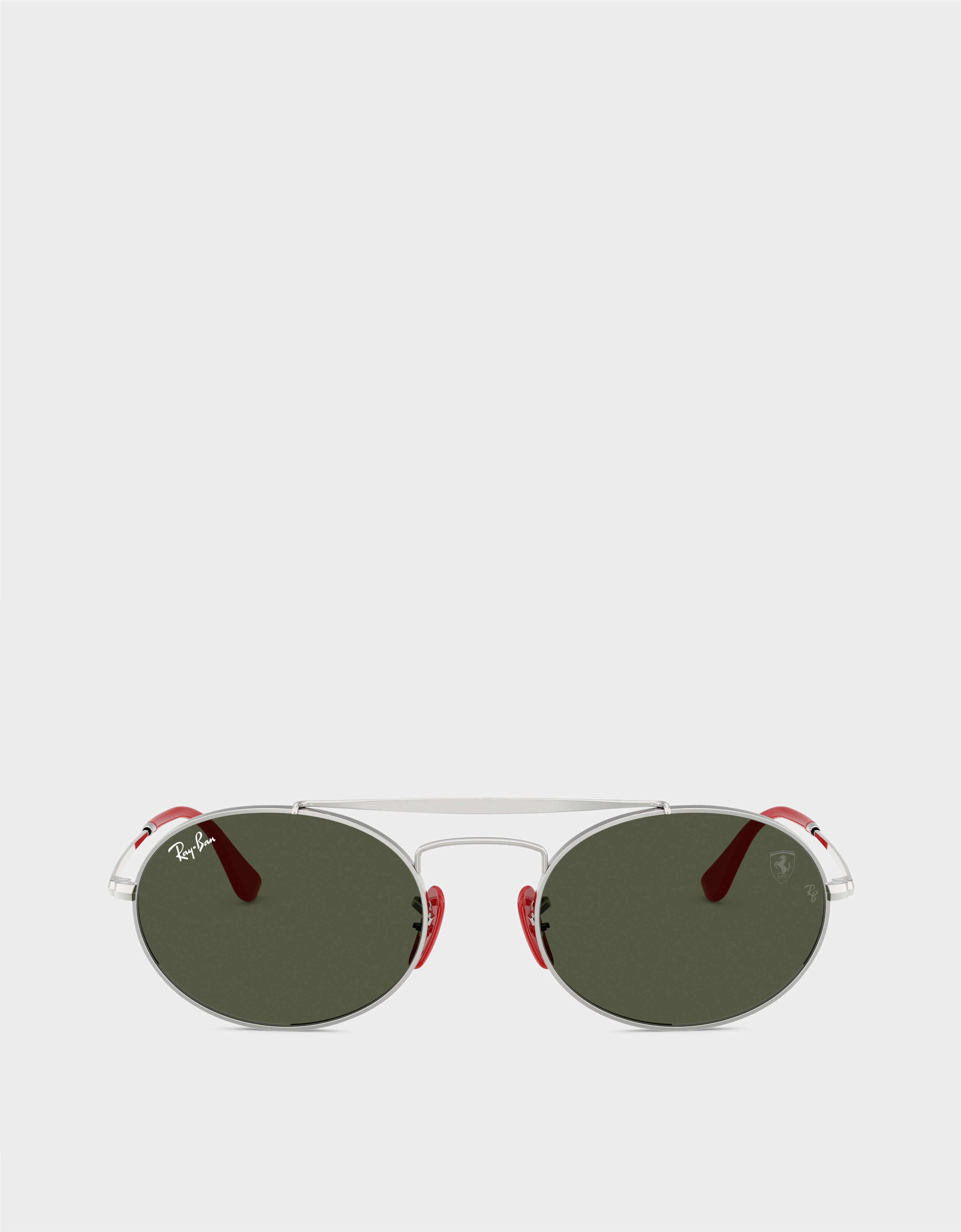 Ferrari Ray-Ban for Scuderia Ferrari RB3775M in silver and red metal with green lenses Silver LA0ECf