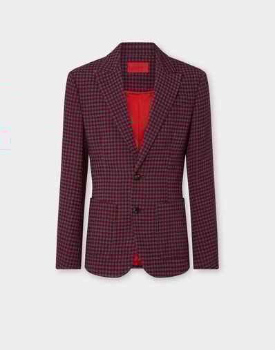 Ferrari Wool and viscose blazer with Vichy pattern Cherry 22597f