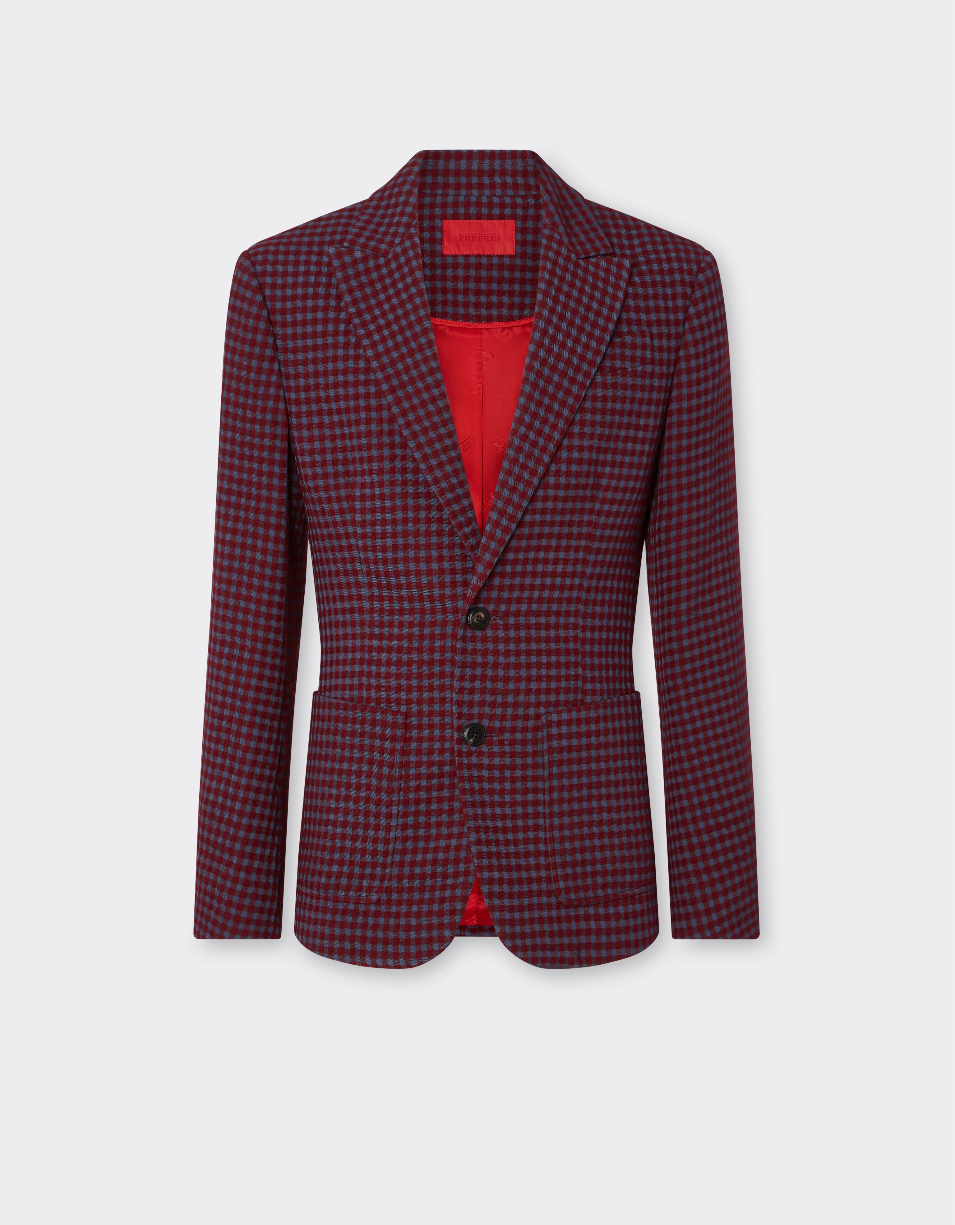 Ferrari Wool and viscose blazer with Vichy pattern Cherry 22597f