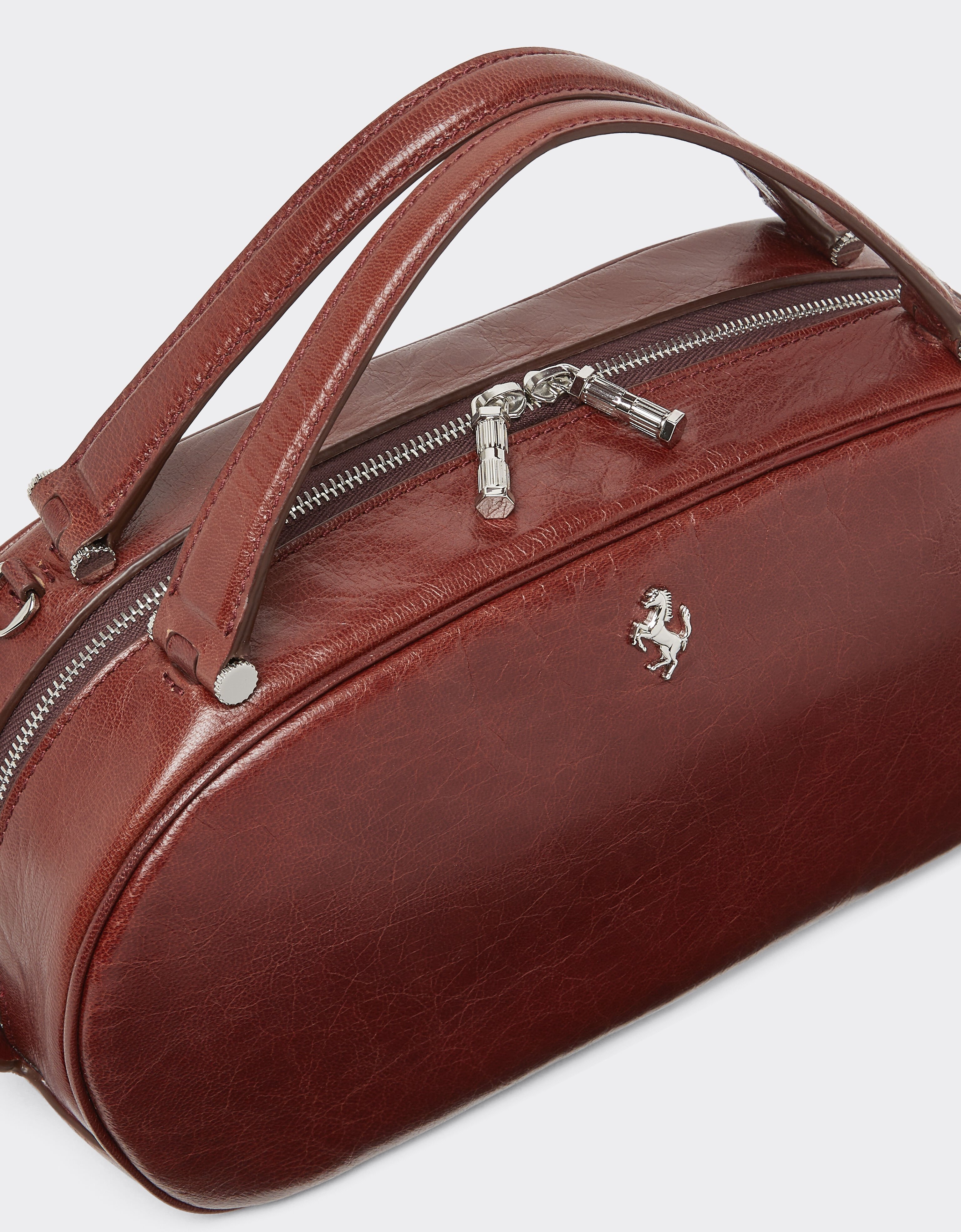 Ferrari Ferrari Dino Mini Bowling Bag Soft in semi-gloss leather Fired Brick 51009f