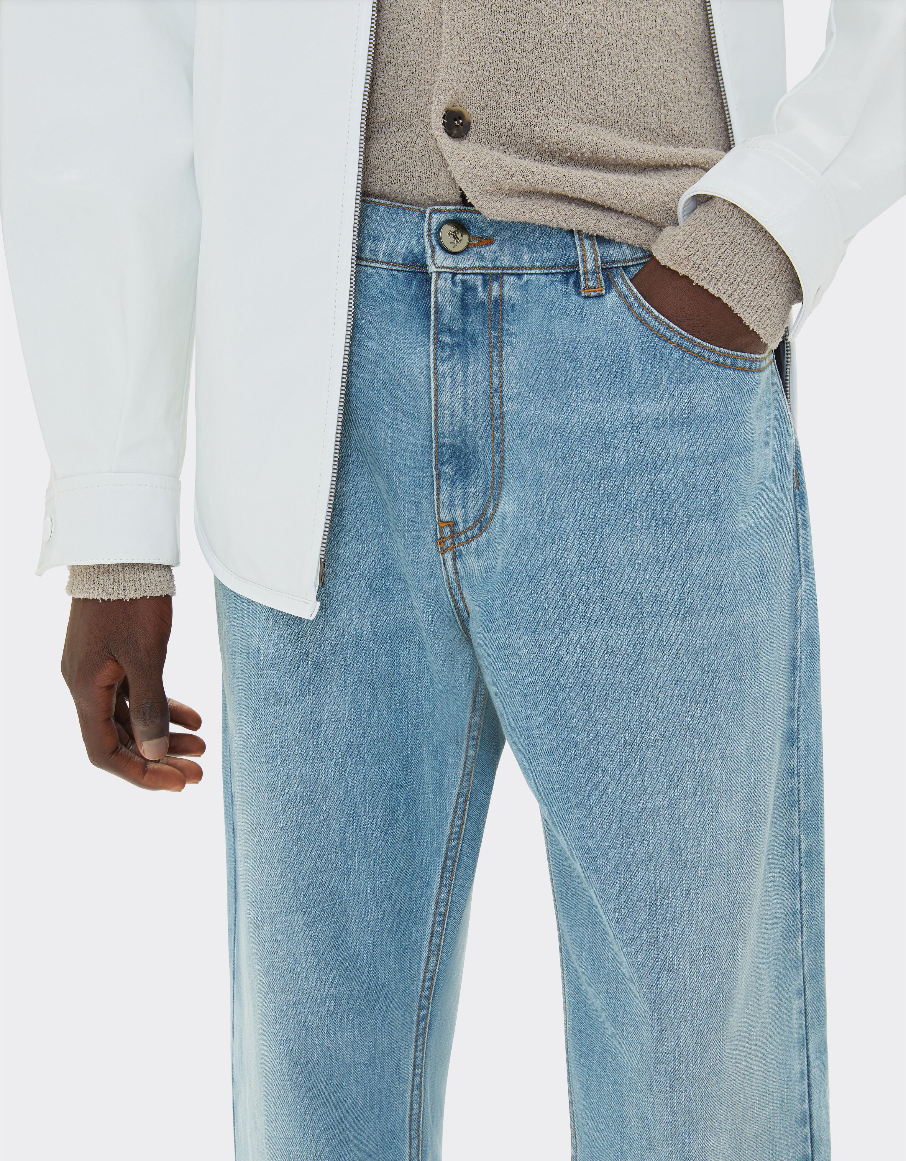 Ferrari Pantalon cinq poches en denim Denim clair 22229f