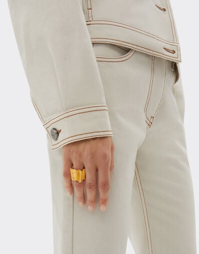 Ferrari Brass ring with satin gold finish Satin Gold 22073f