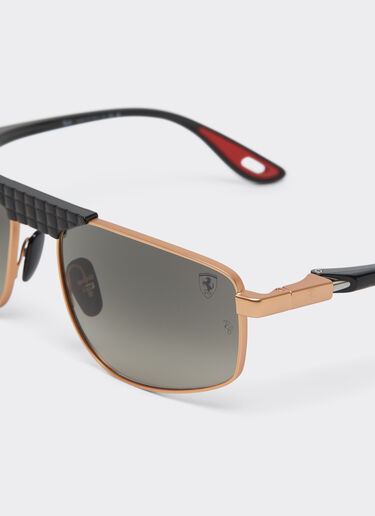 Ferrari Ray-Ban for Scuderia Ferrari RB3776M in rose gold and black metal with grey gradient lenses Black LA0EJf