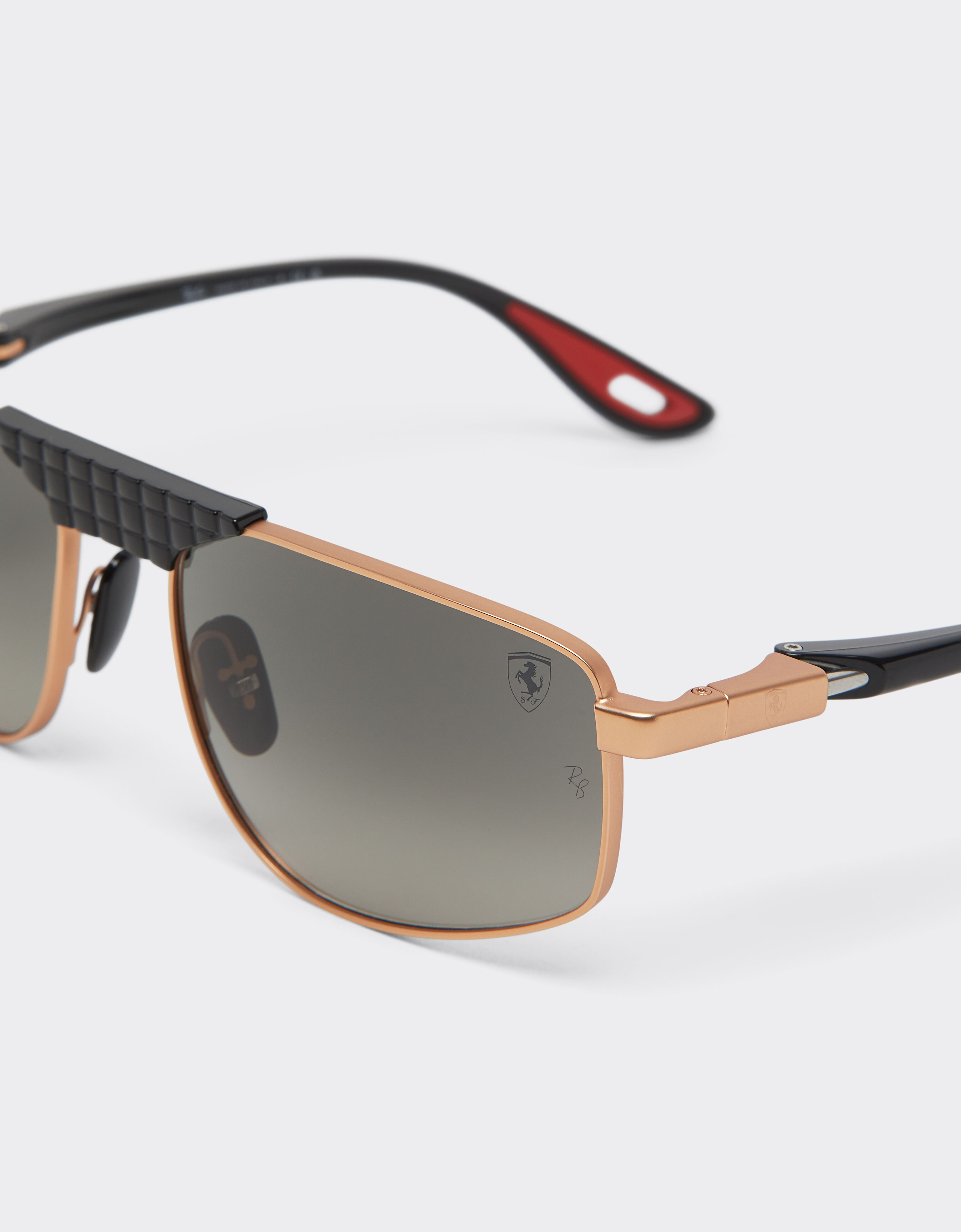 Ferrari Ray-Ban for Scuderia Ferrari RB3776M in rose gold and black metal with grey gradient lenses Black LA0EJf