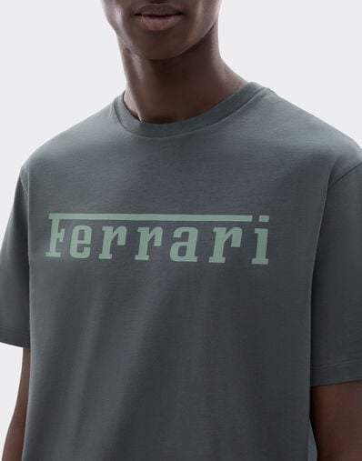 Ferrari T-shirt in cotone con logo Ferrari Grigio Titano CJNTH0006JCO0045f