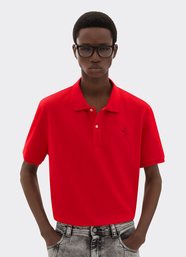 Ferrari Organic cotton piqué polo shirt with Prancing Horse Racing red 47822f