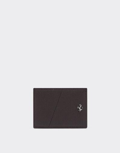 Ferrari Leather card holder with metal prancing horse Optical White 21288f
