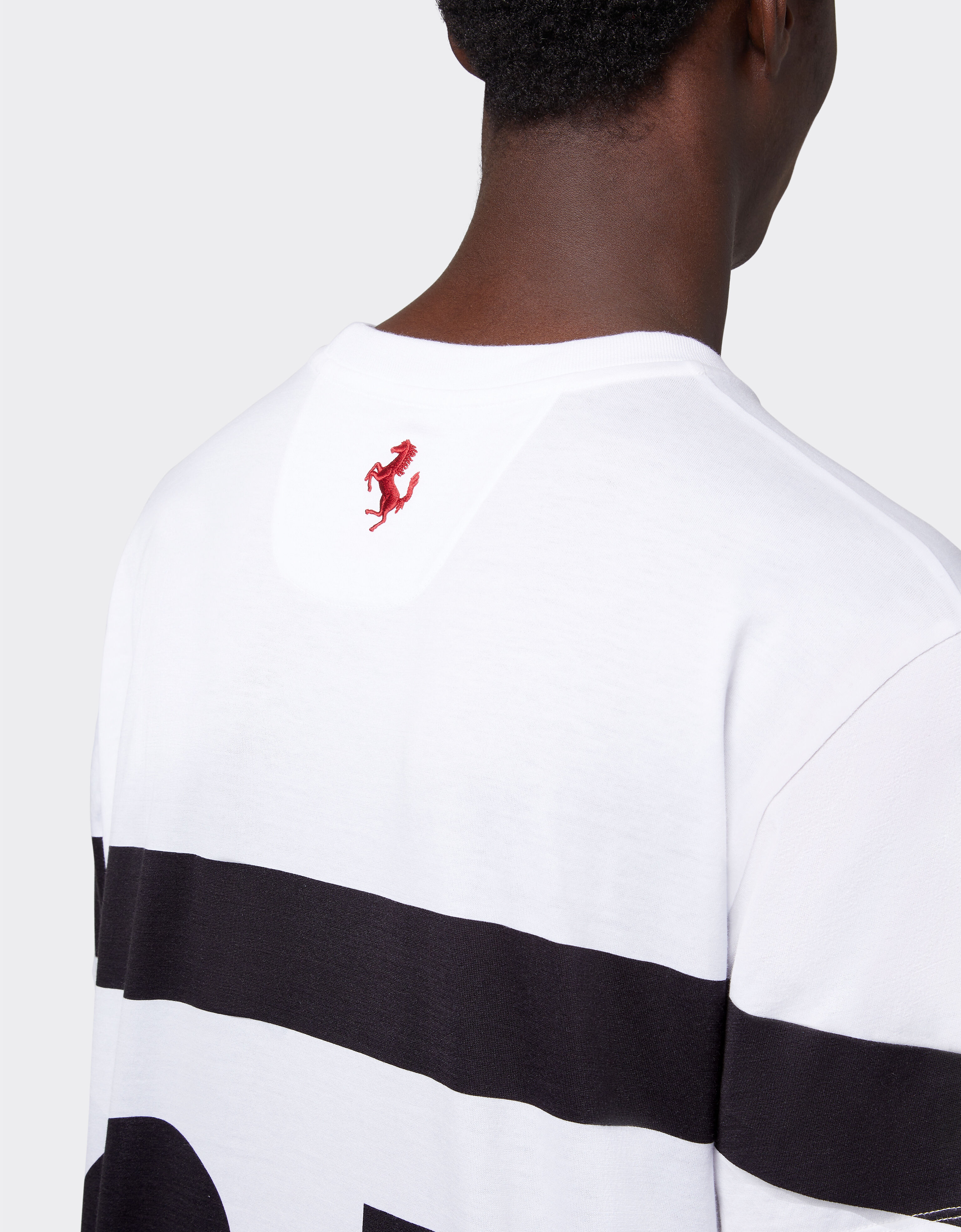 Ferrari T-shirt in cotone con logo Ferrari Bianco Ottico 47036f