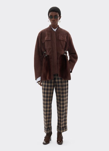 Shearling caban with 7X7 check pattern Ferrari Shearling caban with 7X7 check pattern Espresso 22582f