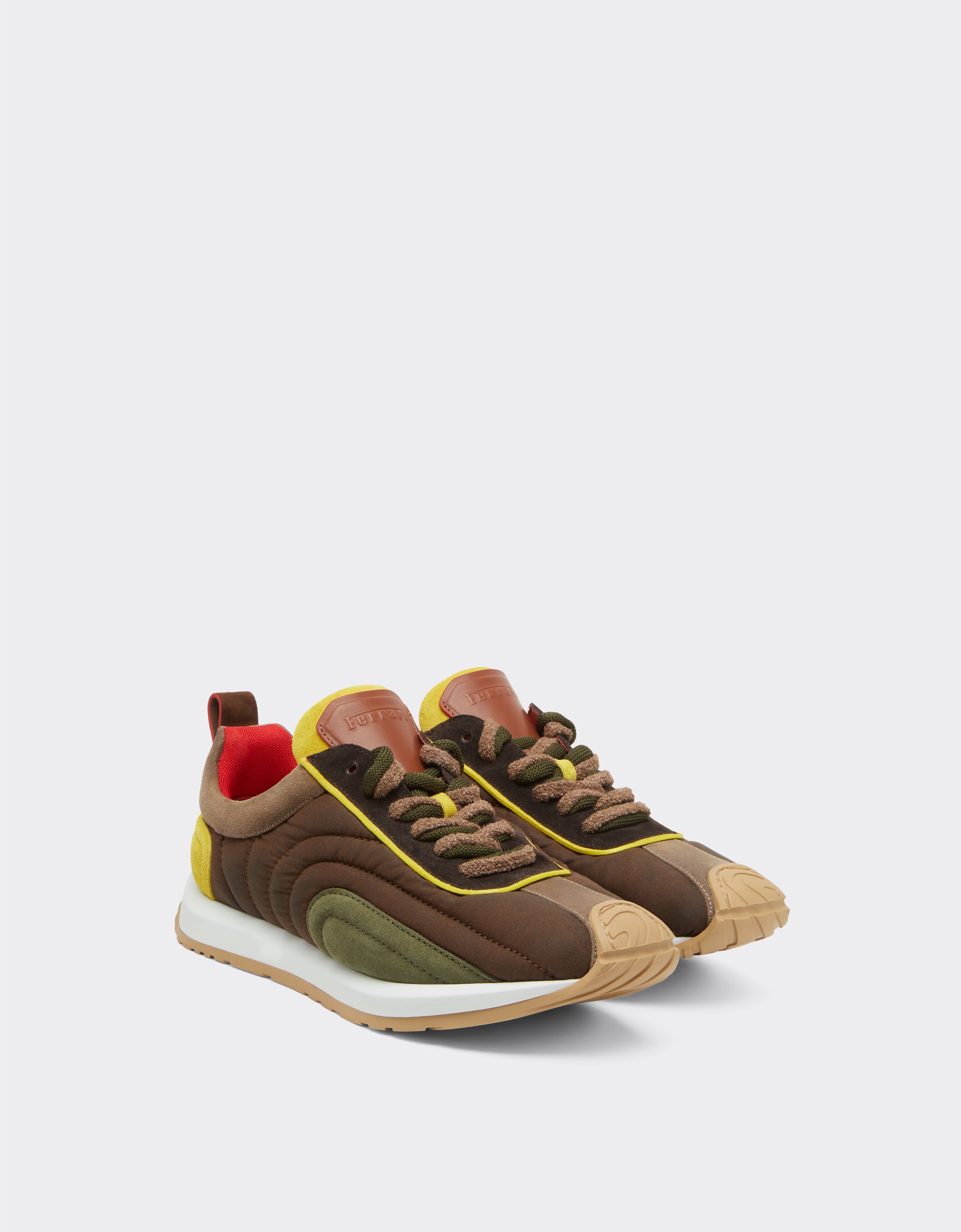 Ferrari Sneaker in suede, nappa leather, and waxed nylon Ebony 49886f