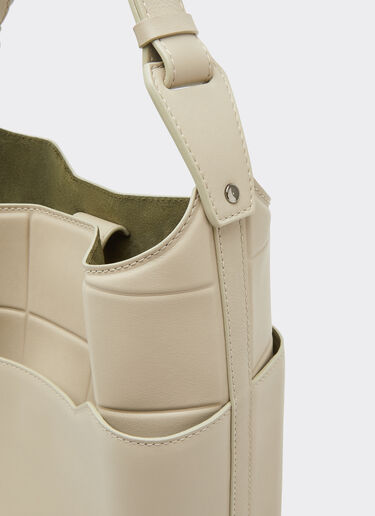 Ferrari Leather bucket bag Chalk 49145f
