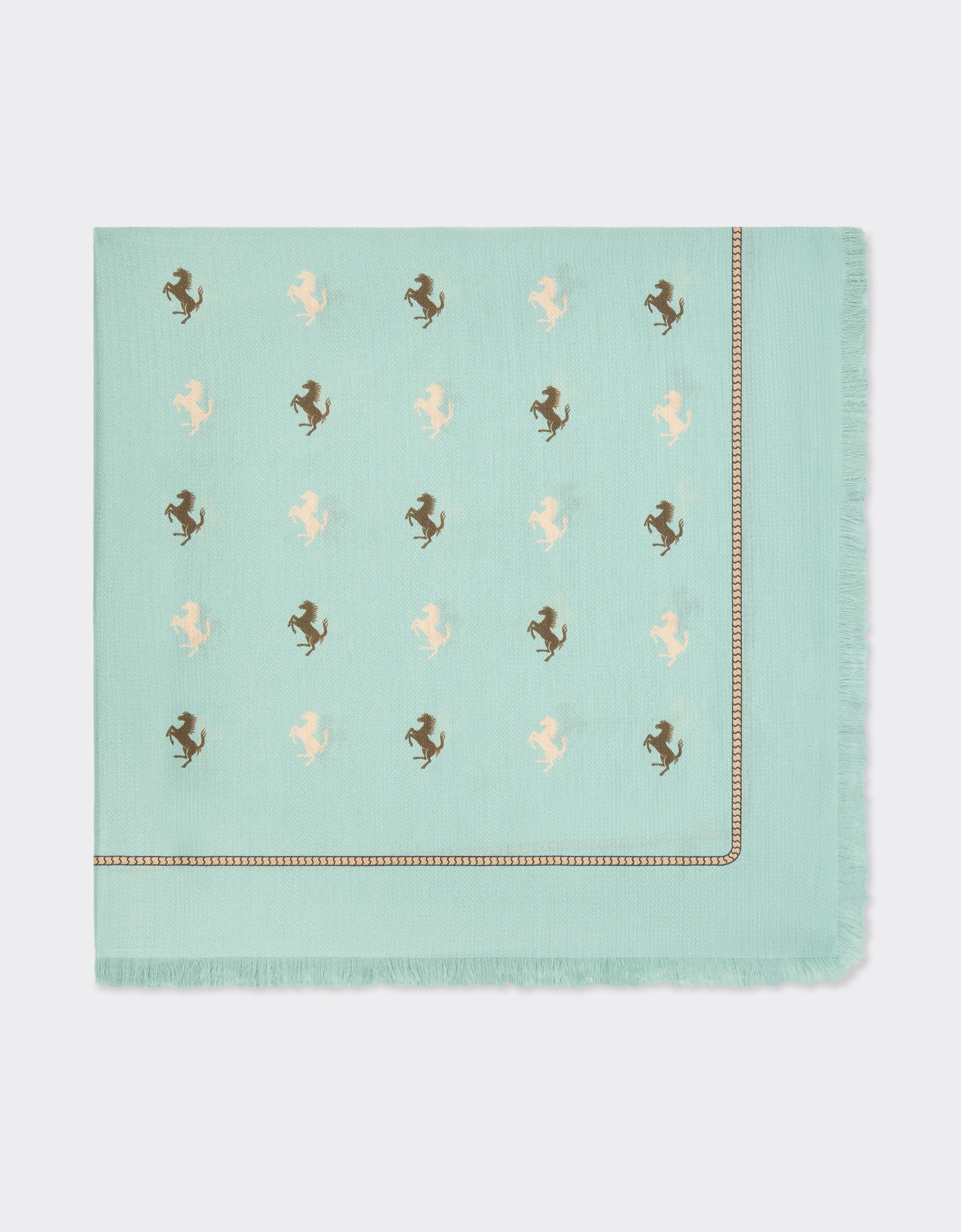 Ferrari Cotton and silk twill scarf Granite Green 50361f