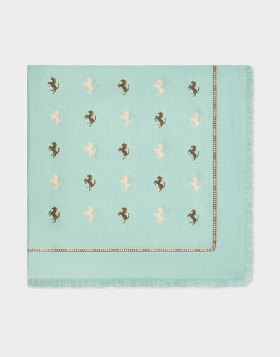 Ferrari Cotton and silk twill scarf Granite Green 50361f