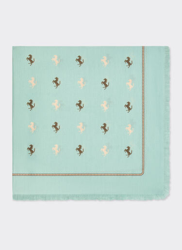 Ferrari Cotton and silk twill scarf Granite Green 50361f