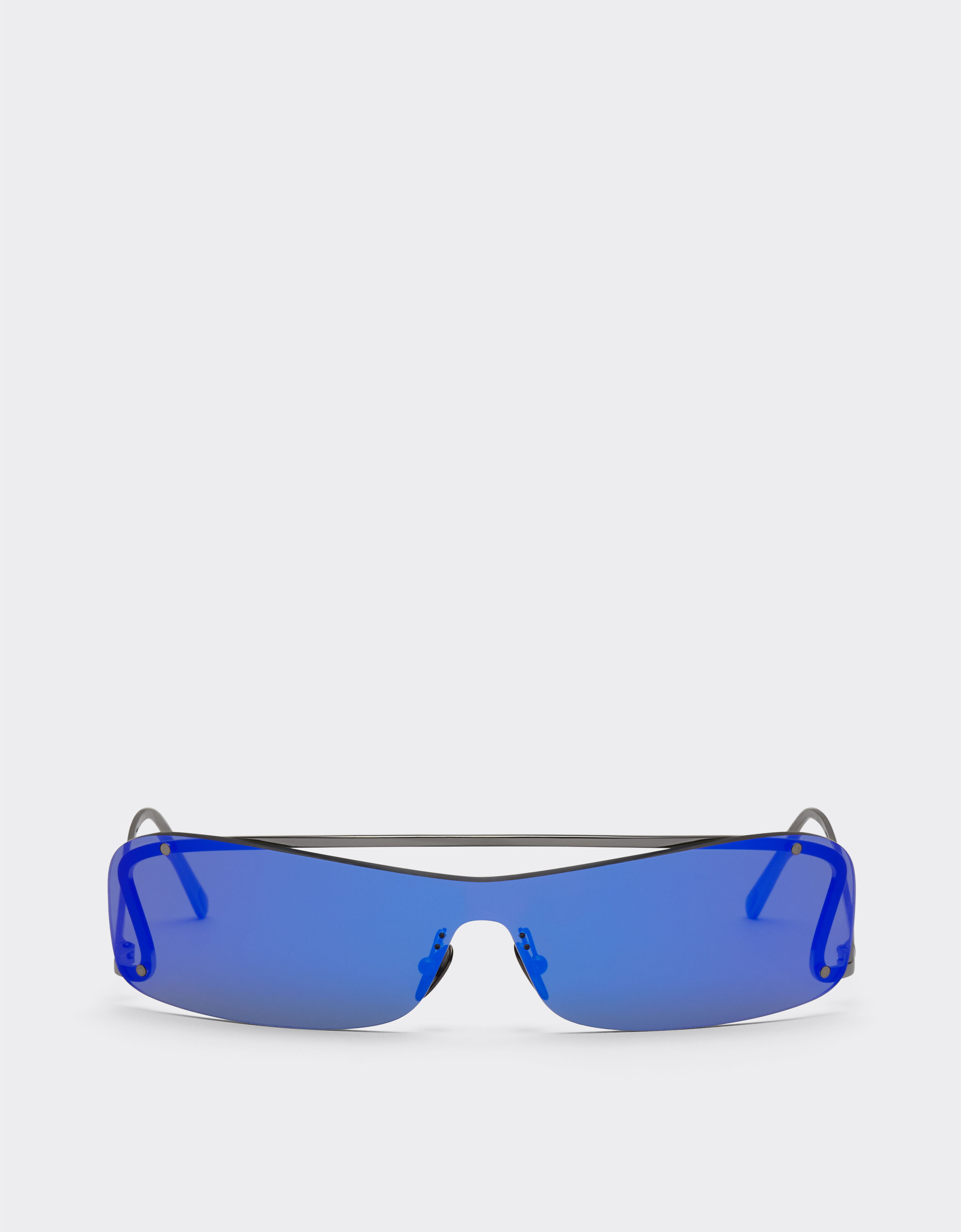 ${brand} Ferrari Sonnenbrille mit dunkelgrauen, blau verspiegelten Gläsern ${colorDescription} ${masterID}