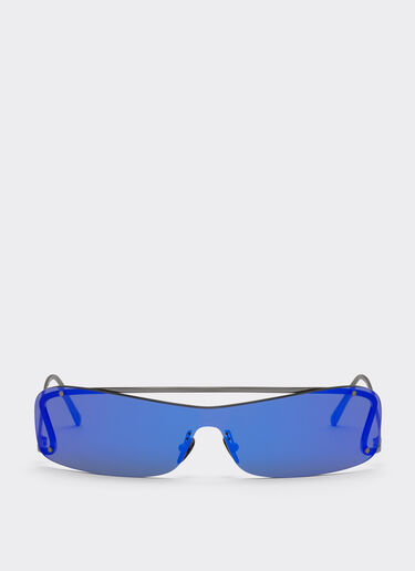 Ferrari Ferrari Sonnenbrille mit dunkelgrauen, blau verspiegelten Gläsern Silber F1008f