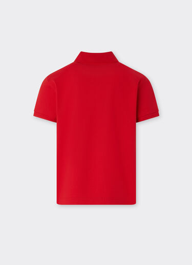 Ferrari Polo in cotone organico con logo Ferrari Rosso Corsa 22760fK