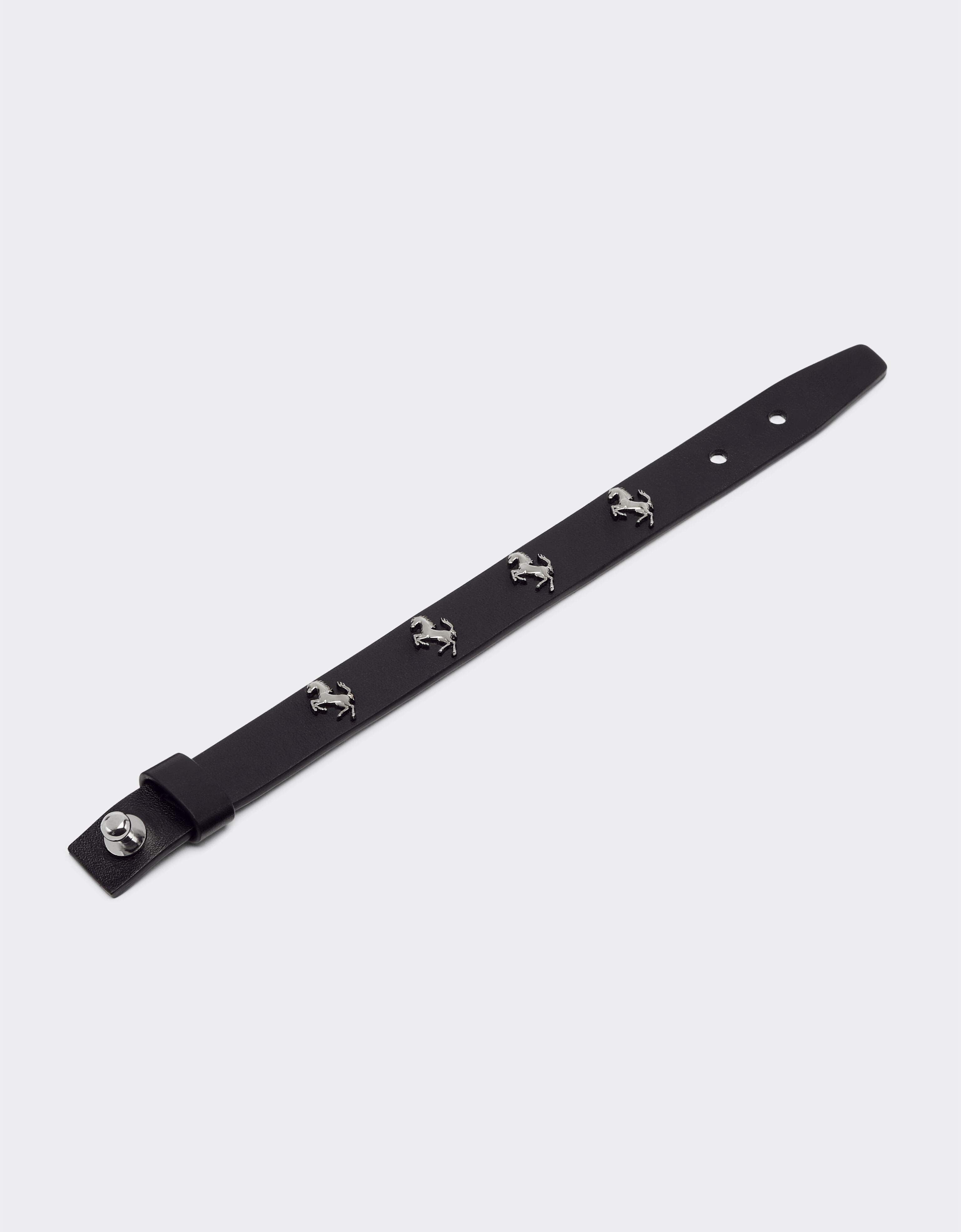 Ferrari Black leather bracelet with studs Black 20257f