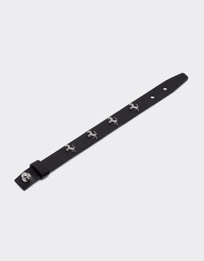 Ferrari Bracelet en cuir noir avec clous Noir 20257f