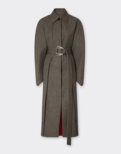 Ferrari Abrigo de sarga de lana mélange Antracita 49206f