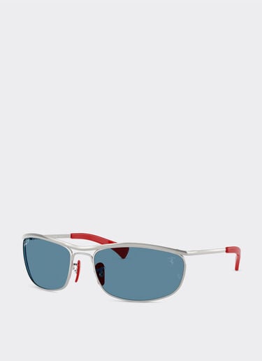 Ferrari Ray-Ban pour Scuderia Ferrari RB3819M en métal argenté avec verres bleus polarisés Silver LA0JPf