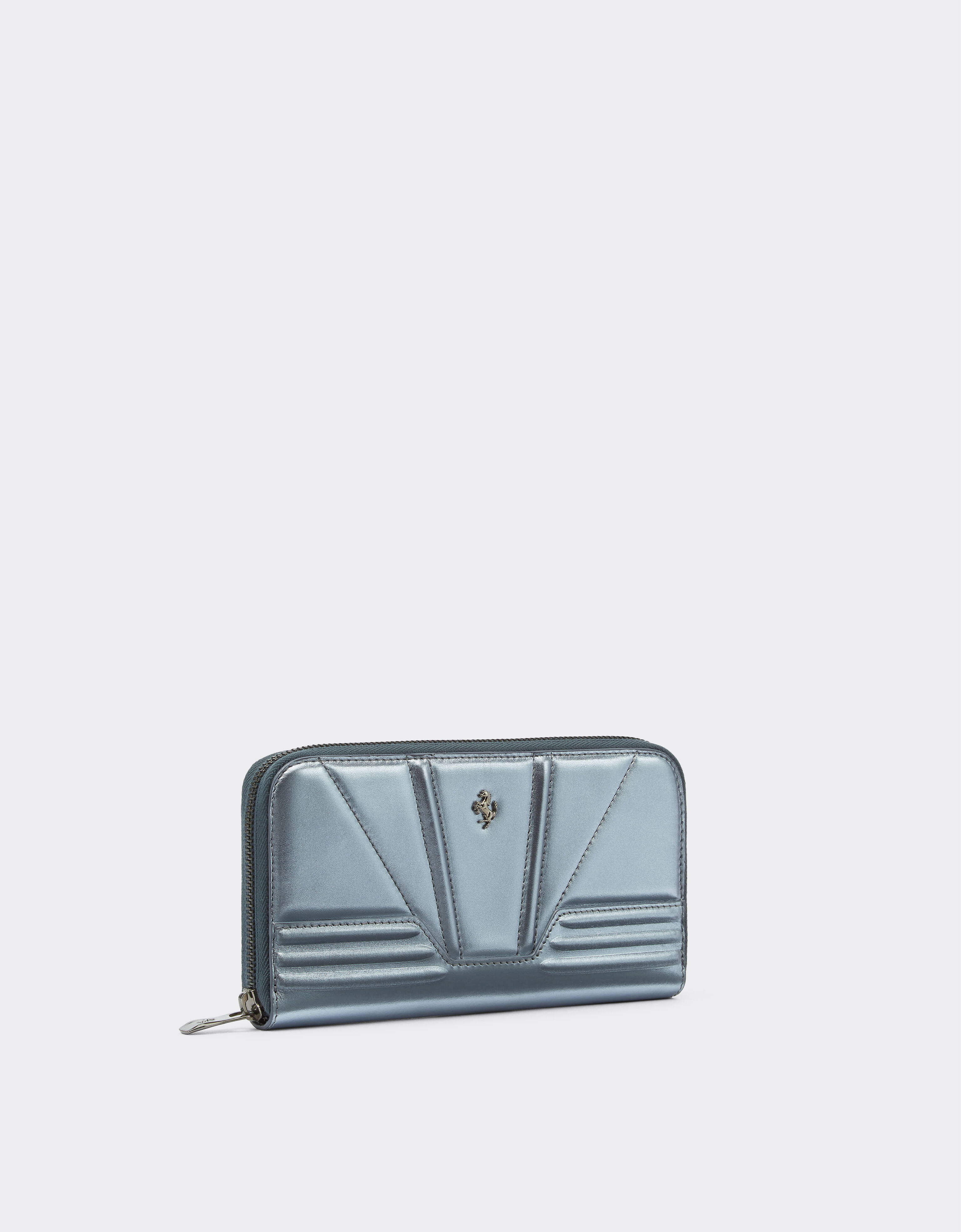 Ferrari Portemonnaie aus laminiertem Leder mit Reißverschluss Blau 20245f
