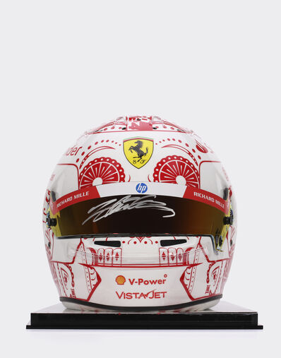 Ferrari Charles Leclerc Mexico 2024 Special Edition helmet in 1:1 scale with authentic signature Racing red LA00Hf