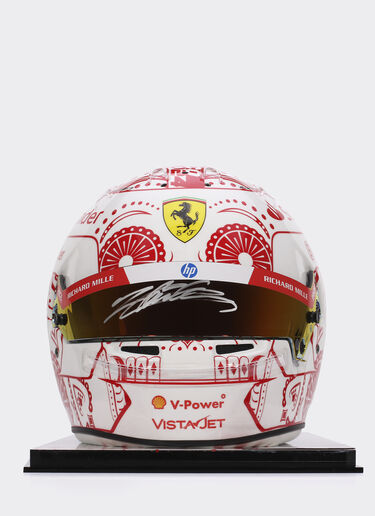 Ferrari Casco con firma auténtica Charles Leclerc México Edición Especial 2024 a escala 1:1 Rojo carrera LA00Hf