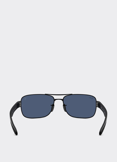 Ferrari Ray-Ban for Scuderia Ferrari RB3763M in matt black metal and plastic with blue lenses Black Matt LA01Gf