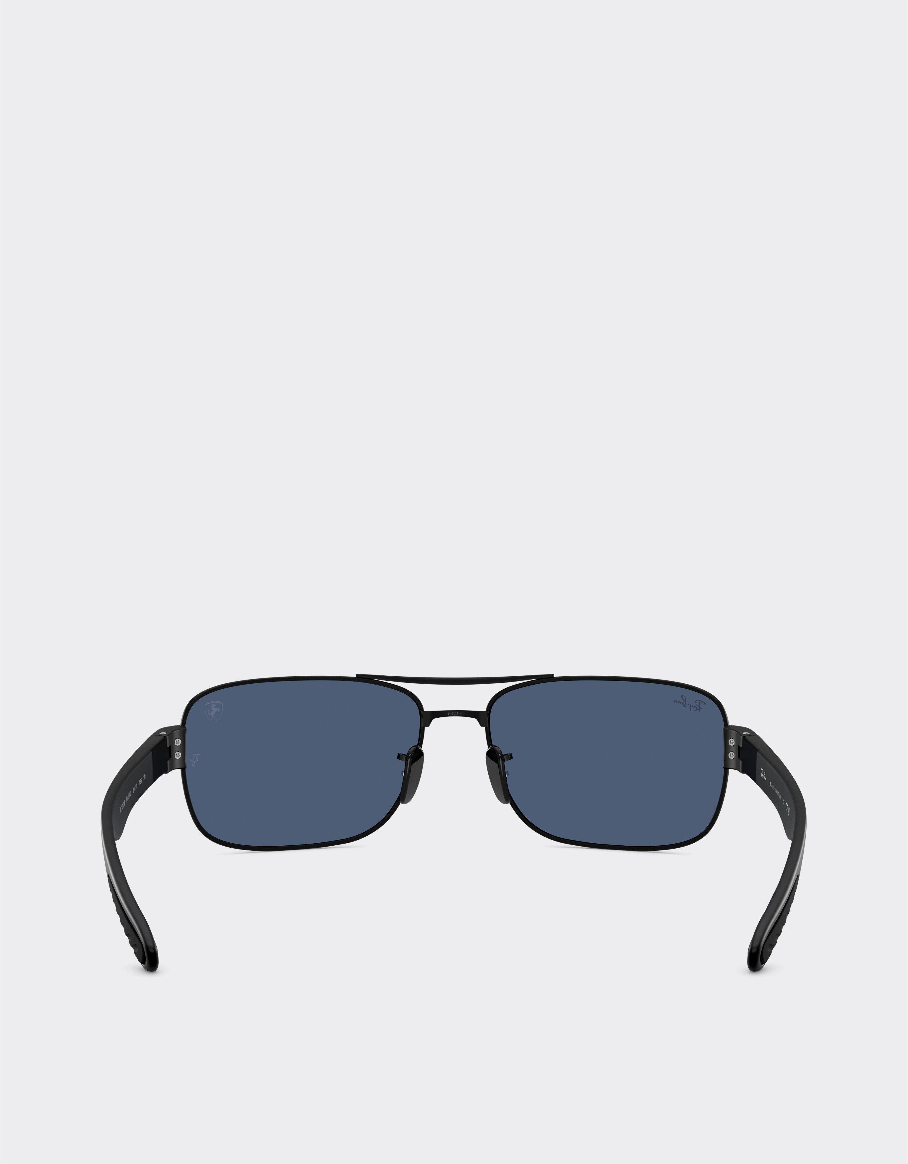 Ferrari Ray-Ban for Scuderia Ferrari RB3763M in matt black metal and plastic with blue lenses Black Matt LA01Gf