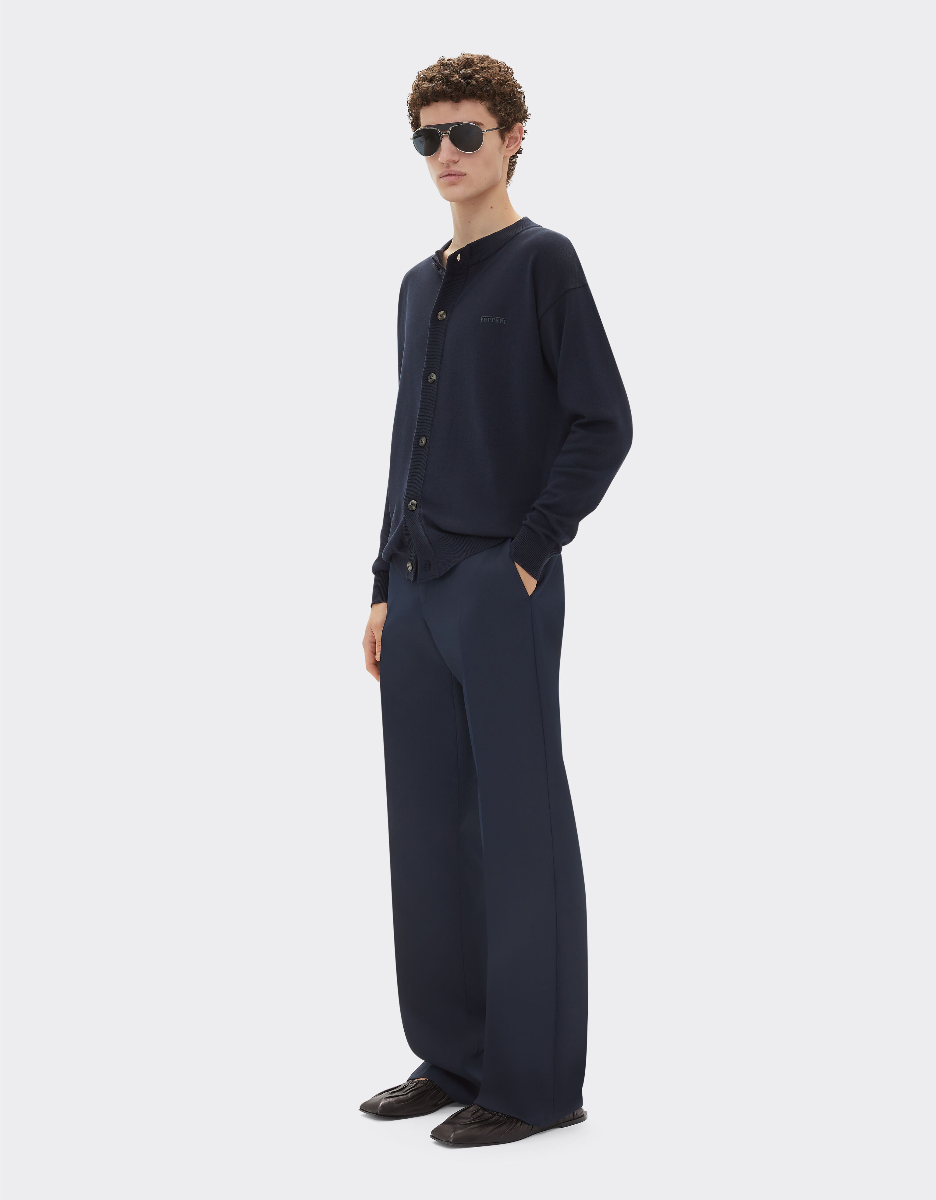 Ferrari Cotton and silk cardigan Navy 21995f