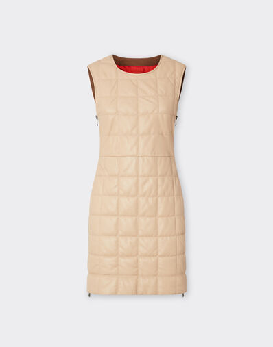 Ferrari Mini dress in nappa and suede Chalk 22587f