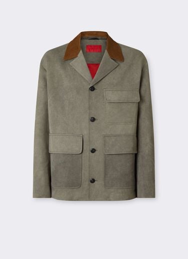 Ferrari Cady Jacket with Contrast Collar Olive green CWMJK0006WVI0005f