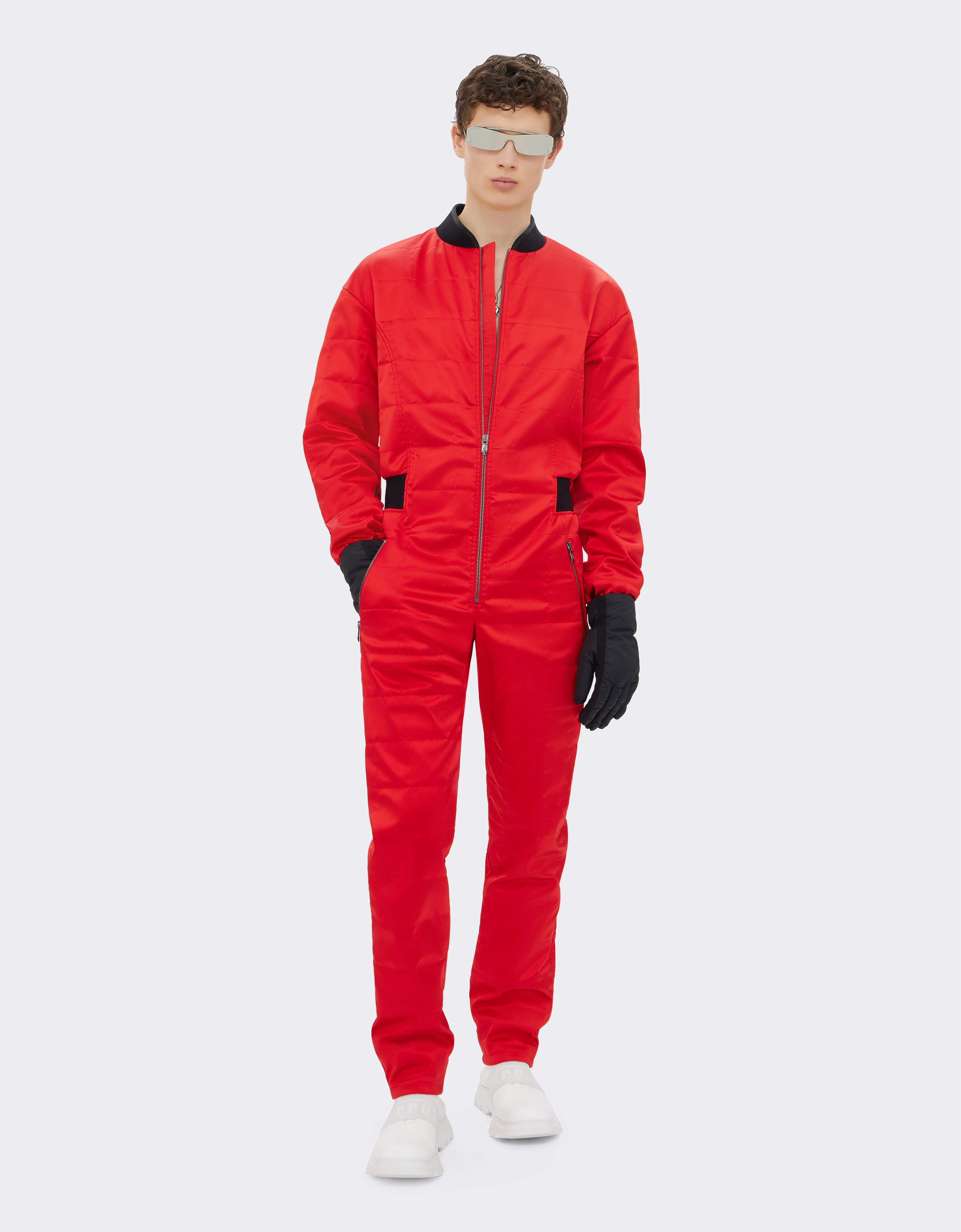 Q CYCLE jumpsuit with 7x7 quilting in Rosso Dino for Men Ferrari