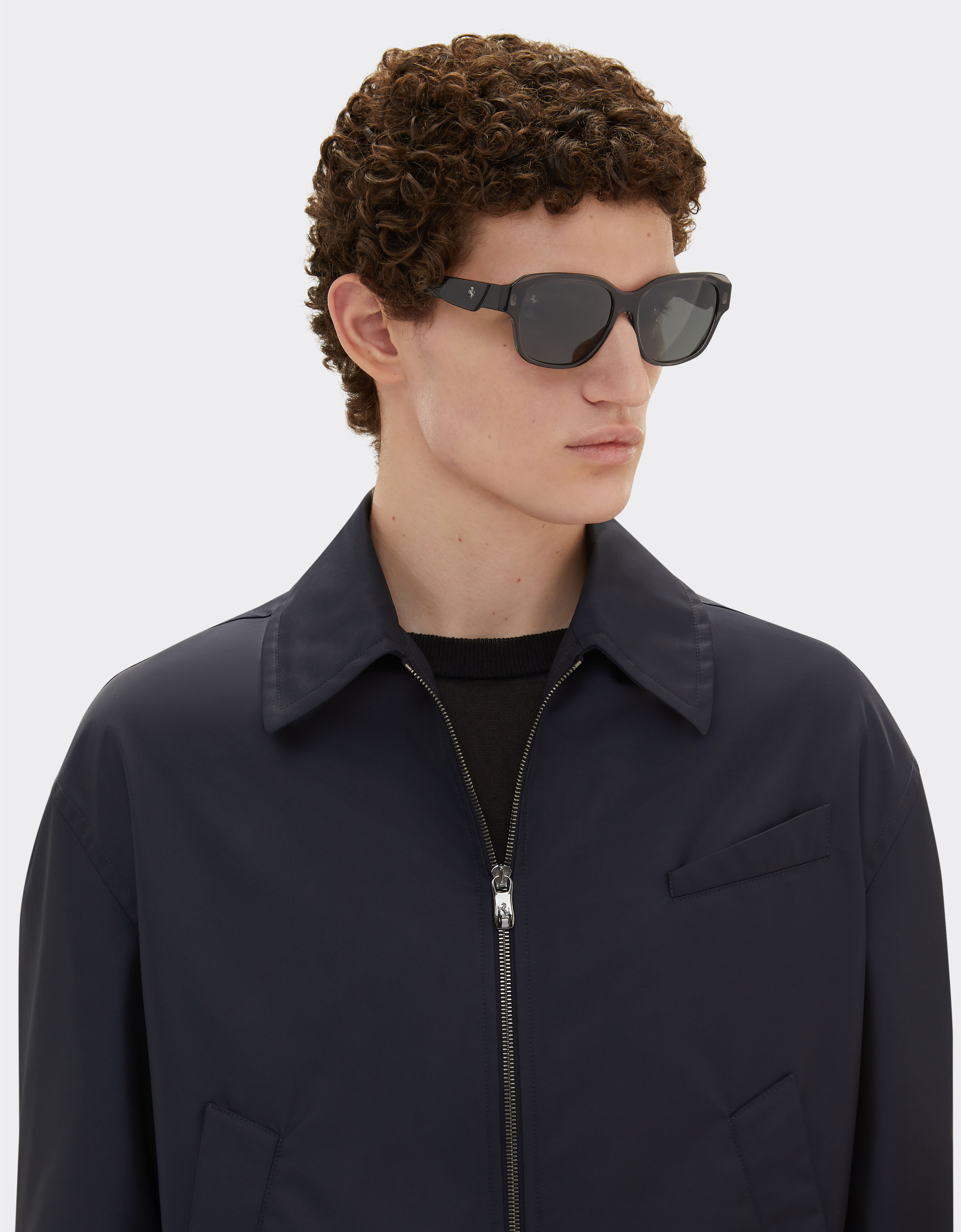 Ferrari Ferrari sunglasses in transparent black acetate with polarised black lenses Black LA02Mf