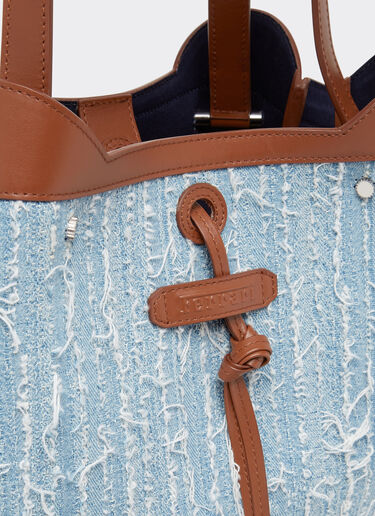 Ferrari Small tote bag in denim and leather Denim Blue 22425f