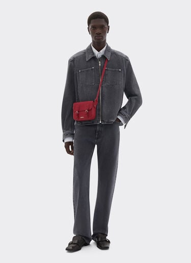 Bolso mensajero mini de nubuck Ferrari Bolso mensajero mini de nubuck Maison Red 50240f